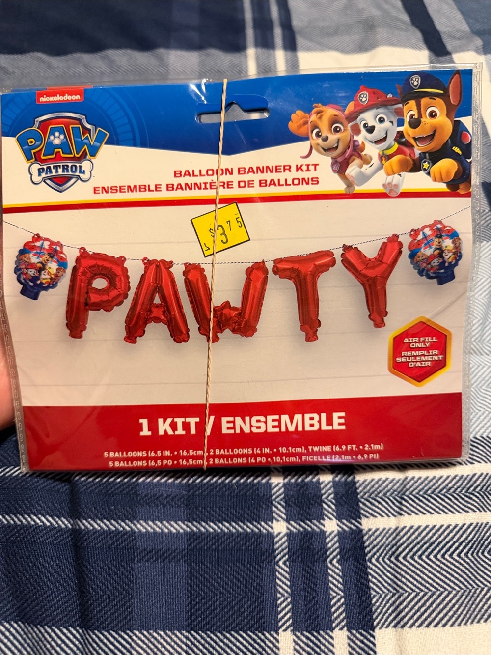 Paw Patrol Red 'PAWTY' Balloon Banner Kit